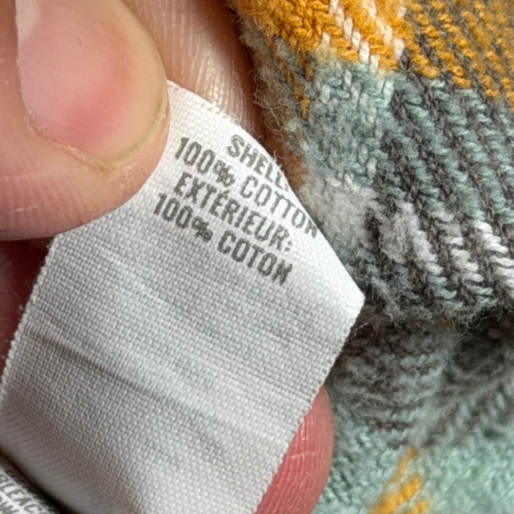 Aerie Womens Plaid Flannel Button Down Shirt Grey Yellow Green Cotton K5405CVW - Picture 10 of 13